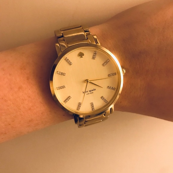 Kate Spade Gold Gramercy Watch w/ Crystals - Picture 6 of 8